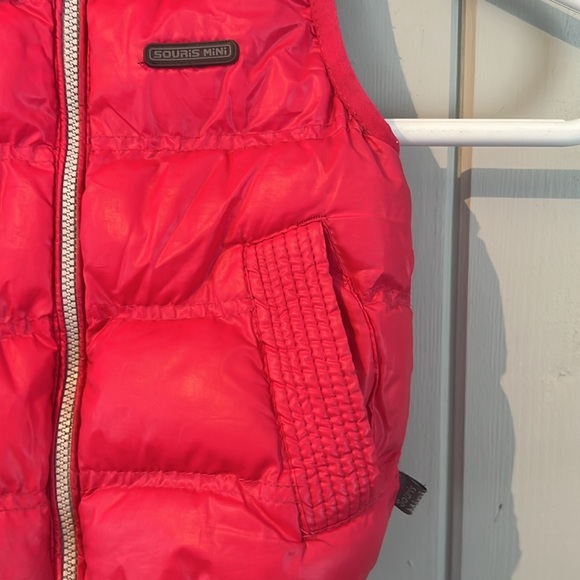 🔥5/$20🔥 Souris Mini Puffer Vest With Hood Toddler Girl’s Size 12 months *Pink* - Picture 2 of 9